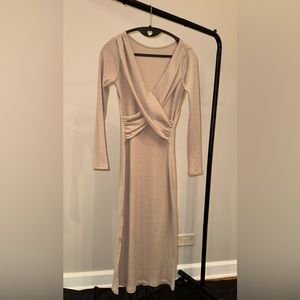 ASTR the label | S | midi long slit cream dress